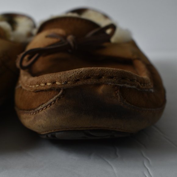 UGG Men's Byron Chestnut Brown Slip On Moccasin's Loafer Slipper Size 10 - Picture 7 of 10